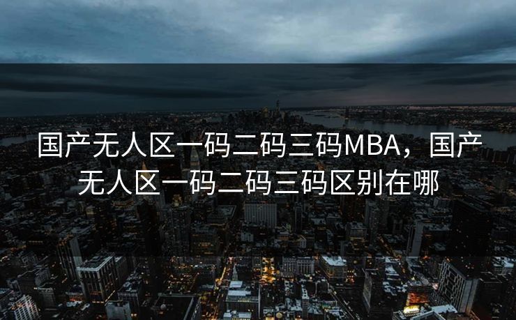 国产无人区一码二码三码MBA，国产无人区一码二码三码区别在哪
